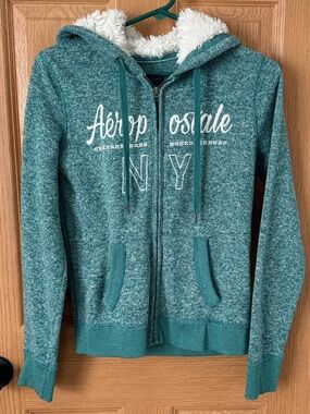 Aeropostale Green Zip-Up Hoodie